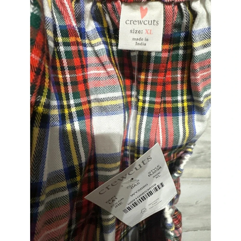 Crewcuts Plaid Skirt Girls XL Red White Blue Tartan Ruffle Hem NWT